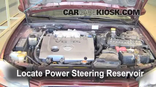 2002 Nissan Maxima GLE 3.5L V6 Liquide de direction assistée Vérifier le niveau de liquide